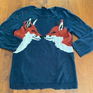 Ann Taylor fox sweater 3/4 sleeves